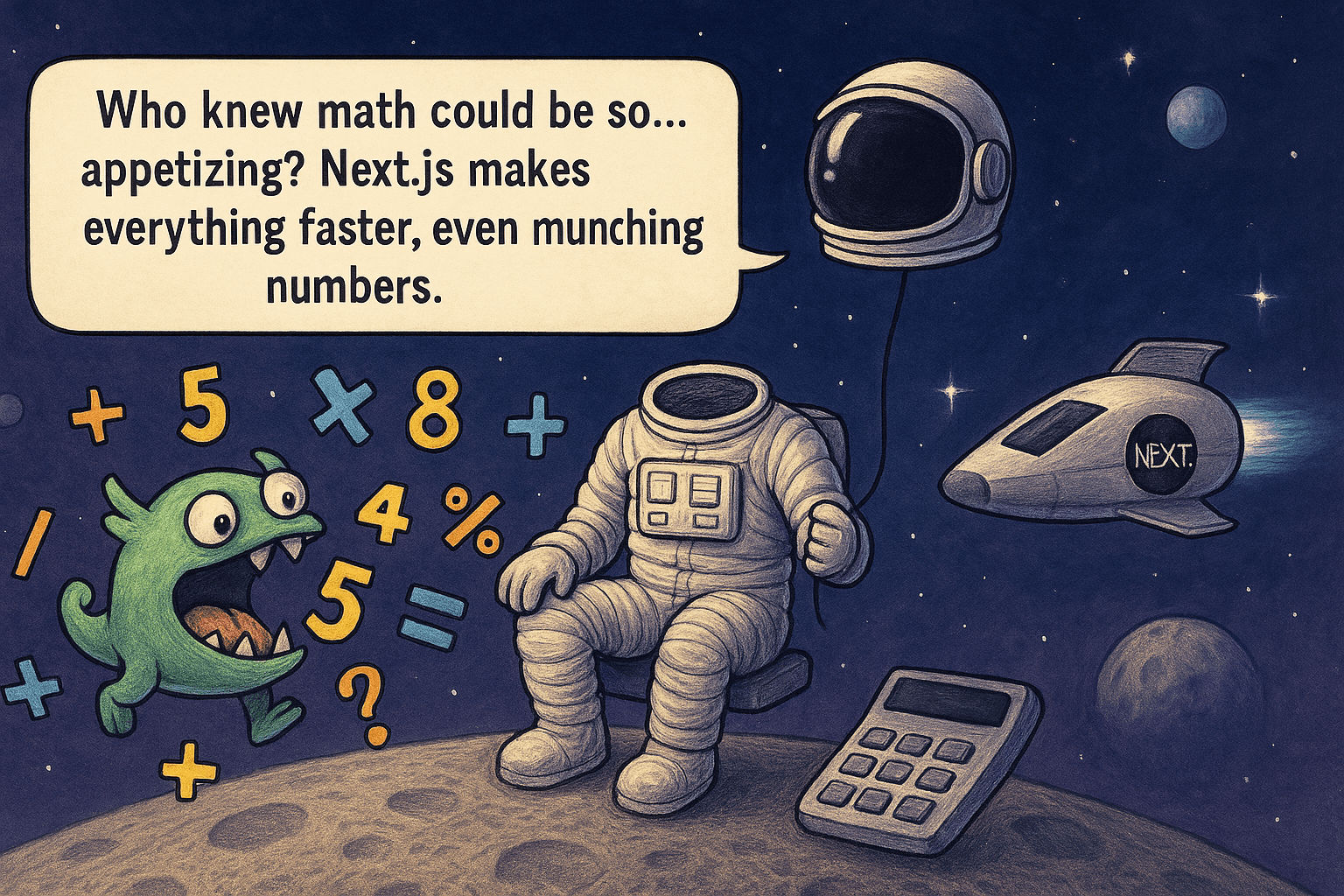 Screenshot of the Number Munchers Clone game showing a grid of numbers with a character that can 'munch' them.
